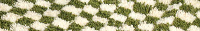 Tapis Berbère en laine Damier vert et blanc - 250 x 160cm