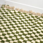 Tapis Berbère en laine Damier vert et blanc - 250 x 160cm