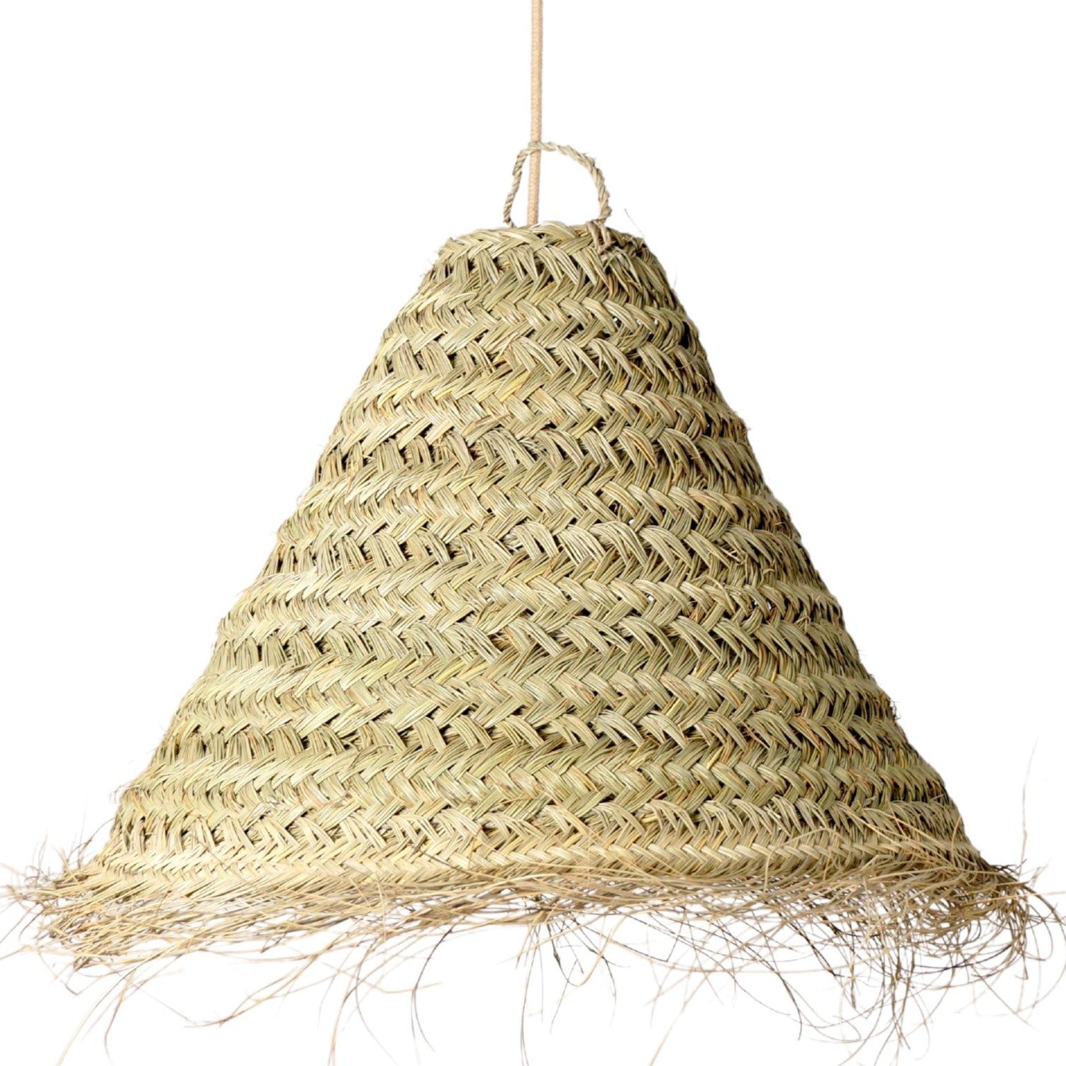 Suspension Bohème Tressée En Fibre Naturelle Alfa – Style Artisanal Et Chaleureux