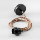 Système électrique pour suspension noir et jute tressé