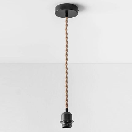 Système électrique pour suspension noir et jute tressé
