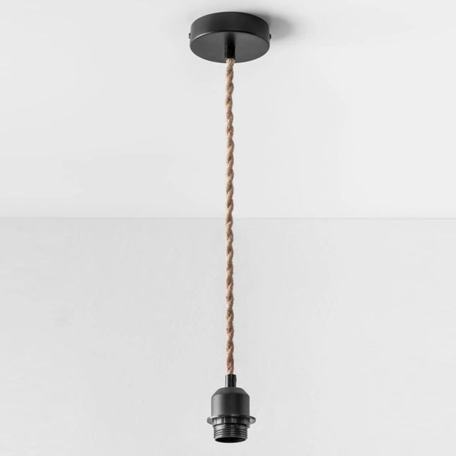 Système électrique pour suspension noir et jute tressé