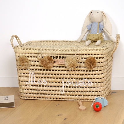 Malle de rangement en feuilles de palmier 60cm - Mes jouets