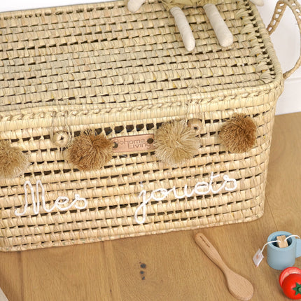Malle de rangement en feuilles de palmier 60cm - Mes jouets