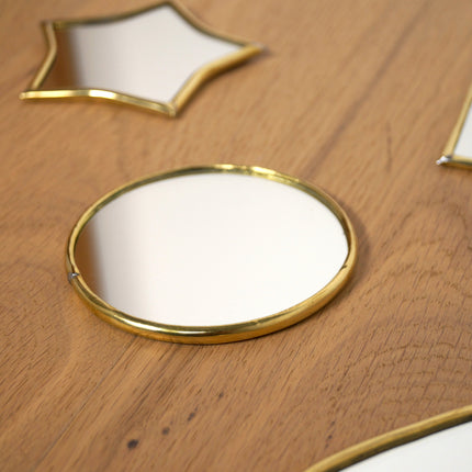 Mini miroir en laiton doré - Différentes formes
