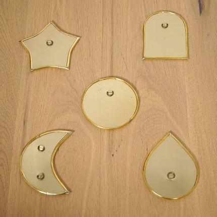 Mini miroir en laiton doré - Différentes formes