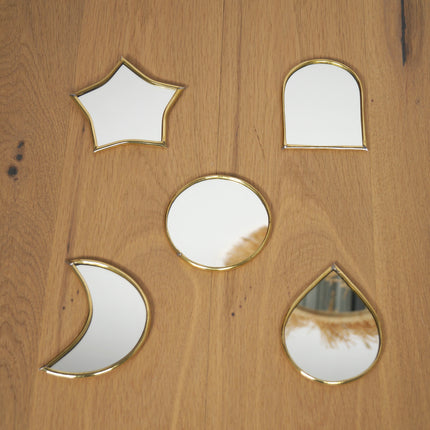 Mini miroir en laiton doré - Différentes formes