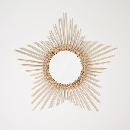 Miroir en rotin naturel