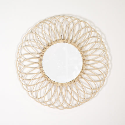 Miroir en rotin naturel