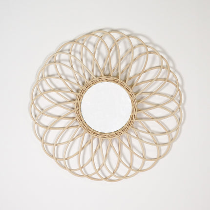 Miroir en rotin naturel