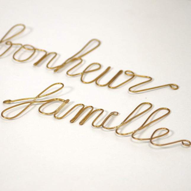 Mot en laiton doré - Bonheur en famille