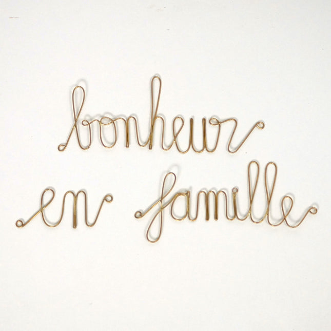 Mot en laiton doré - Bonheur en famille