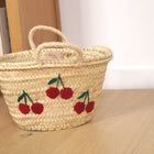 Petit panier en feuilles de palmier - CERISE