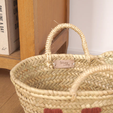Petit panier en feuilles de palmier - COEUR