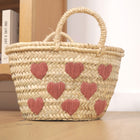 Petit panier en feuilles de palmier - COEUR