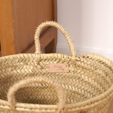 Petit panier en feuilles de palmier - FLEUR