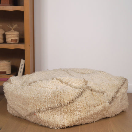Pouf Béni Ouarain - Géométrique beige