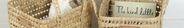 Panier de rangement en osier avec anses