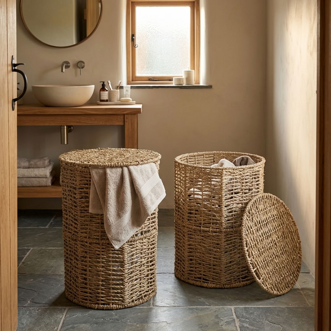 Panier à linge en en corde