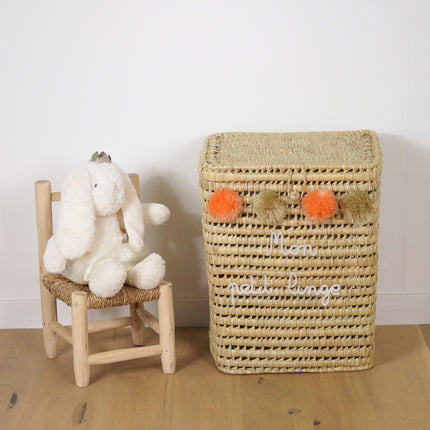 Panier à linge en feuilles de palmier Carré - Personnalisable