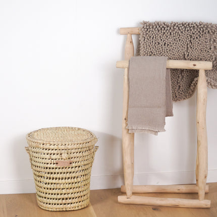 Petit panier à linge en feuilles de palmier - Rond