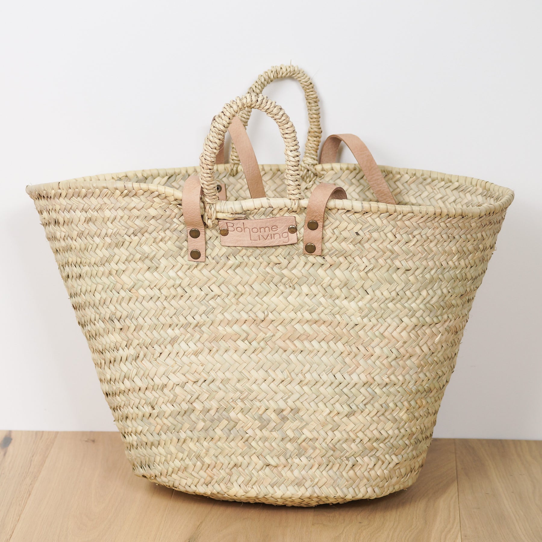 Panier Cabas En Osier Et Cuir Bohome Living Panier Cabas En Osier Et Cuir Bohome Living