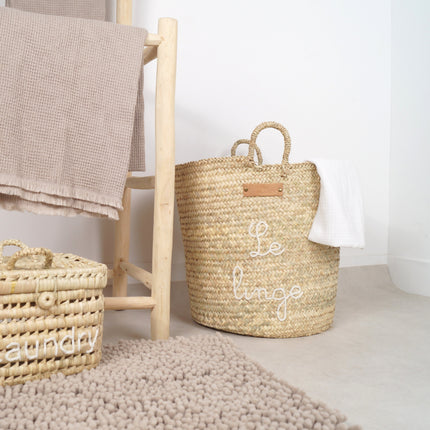 Panier de rangement en osier avec anses - Personnalisable