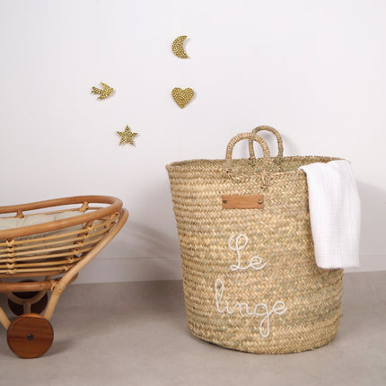 Panier de rangement en osier avec anses - Personnalisable