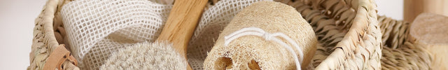 Panier rond plat en feuilles de palmier - Anses cuir