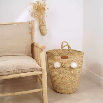 Panier de rangement en osier avec anses - Personnalisable