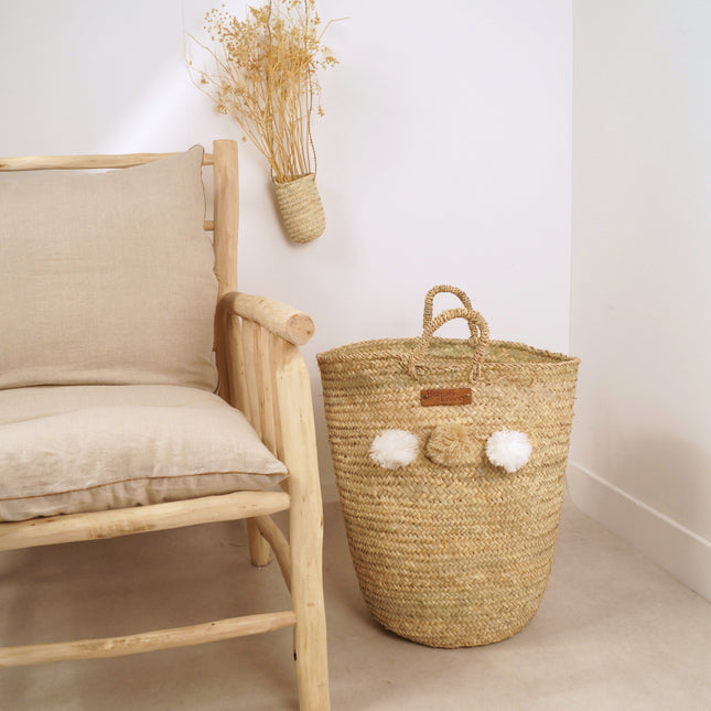 Panier de rangement en osier avec anses - Personnalisable