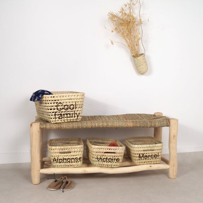 Panier de rangement en feuilles de palmier - Personnalisable