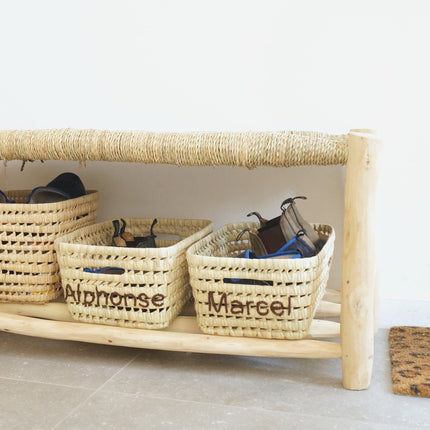Panier de rangement en feuilles de palmier - Personnalisable