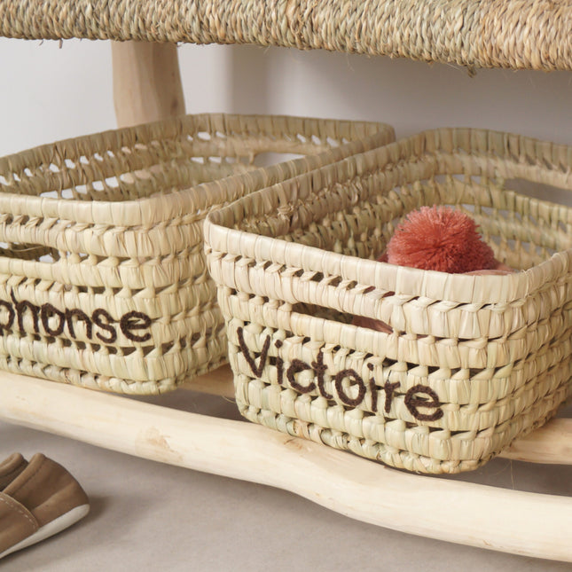 Panier de rangement en feuilles de palmier - Personnalisable