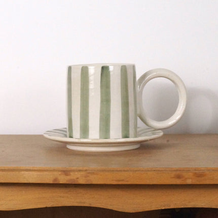 Ensemble tasse et sous tasse à rayures - RAVAYA