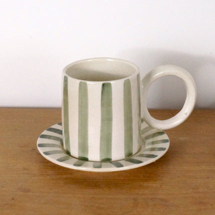 Ensemble tasse et sous tasse à rayures - RAVAYA