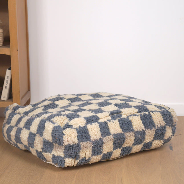 Pouf Béni Ouarain - Damier gris