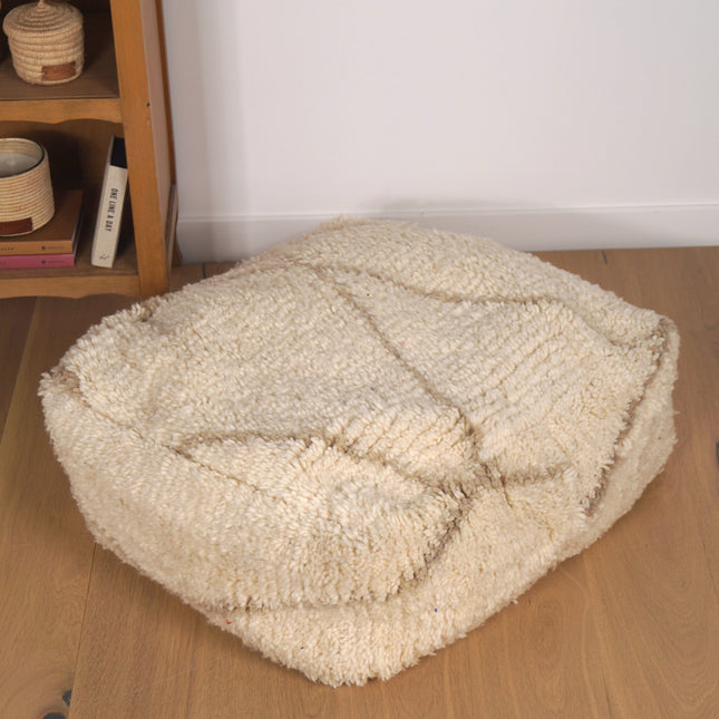 Pouf Béni Ouarain - Géométrique beige