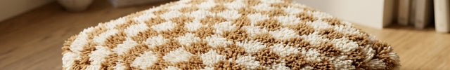 Pouf Béni Ouarain - Damier camel