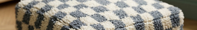 Pouf Béni Ouarain - Damier gris