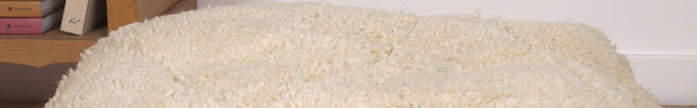 Pouf berbère Béni Ouarain blanc - Géométrique