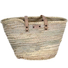 Panier cabas anses cuir rivet