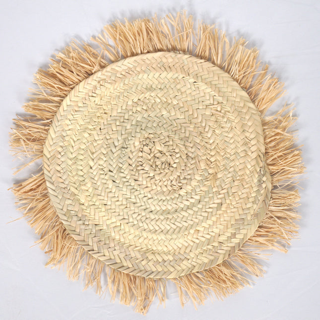 Set de table rond en feuilles de palmier et raphia