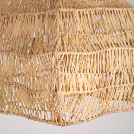 Suspension XL en raphia - Forme fleur