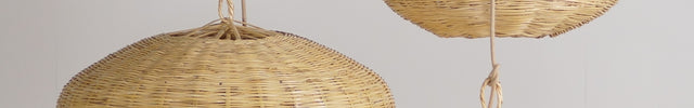 Suspension boule en roseau