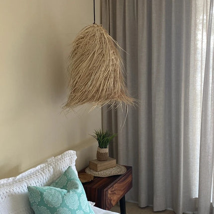 Suspension bohème en paille - Tube