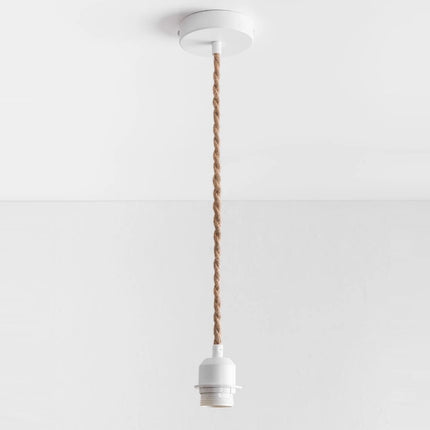 Système électrique pour suspension blanc et jute tressé