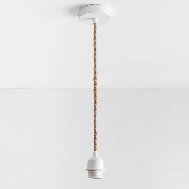 Système électrique pour suspension blanc et jute tressé