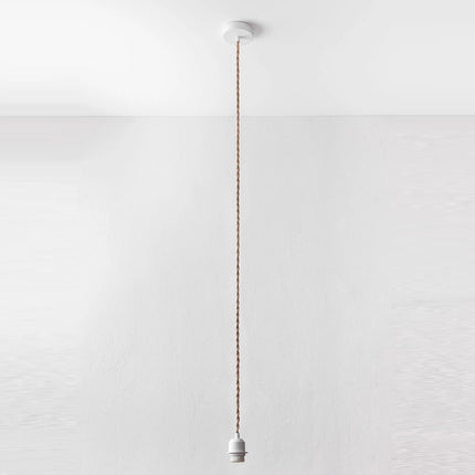 Système électrique pour suspension blanc et jute tressé