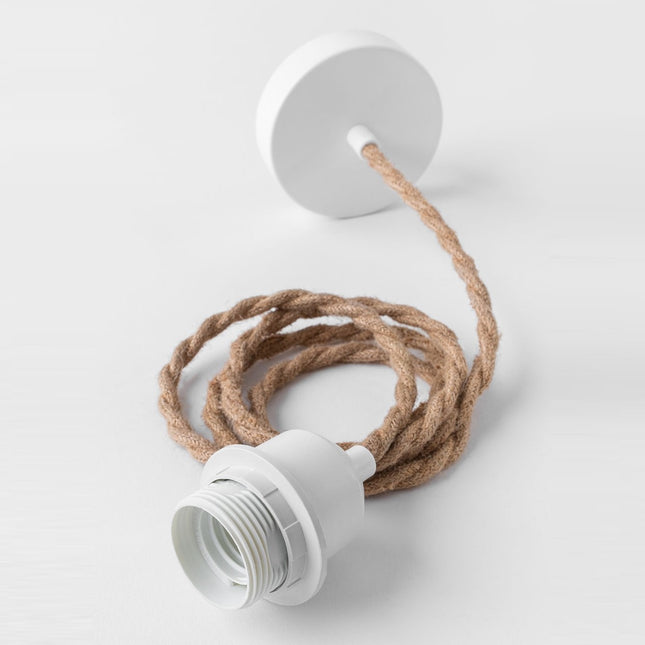 Système électrique pour suspension blanc et jute tressé
